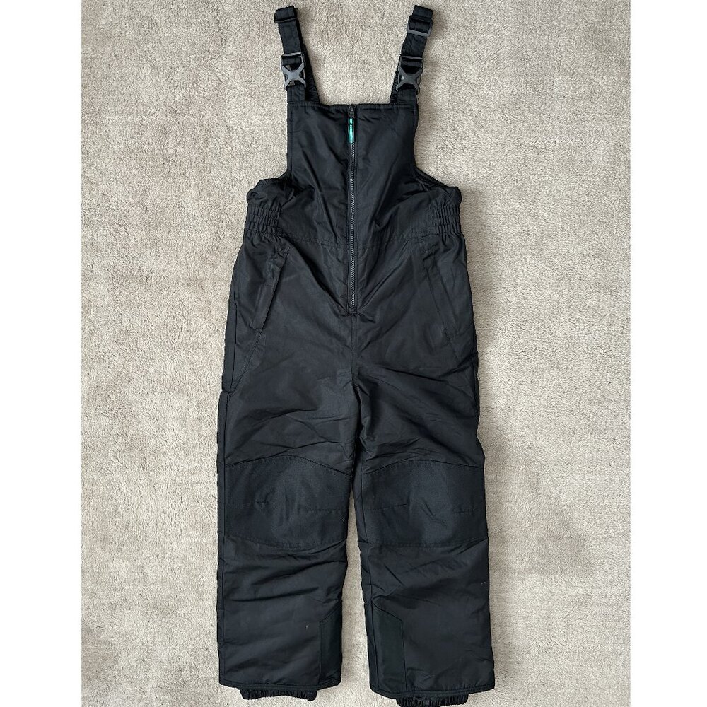 Kids Champion C9 Snow Bib Black Overalls Adjustable Straps Pockets Sz M 8-10 Ski